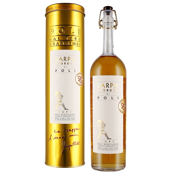 Poli Grappa Sarpa Oro Barricata (in tubo) “Special Edition”- Jacopo Poli 700ml